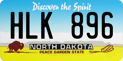 ND license plate HLK896