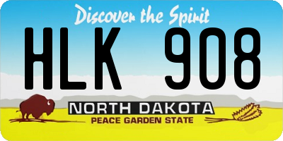 ND license plate HLK908