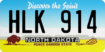 ND license plate HLK914