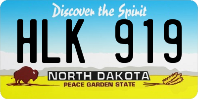 ND license plate HLK919