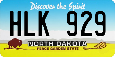 ND license plate HLK929