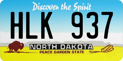 ND license plate HLK937