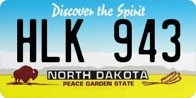 ND license plate HLK943