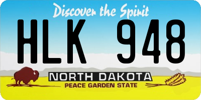 ND license plate HLK948