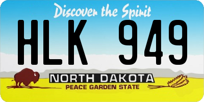 ND license plate HLK949