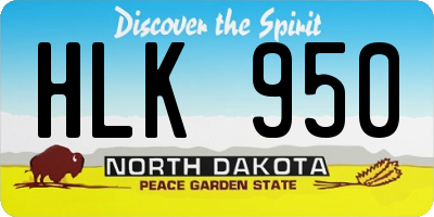 ND license plate HLK950