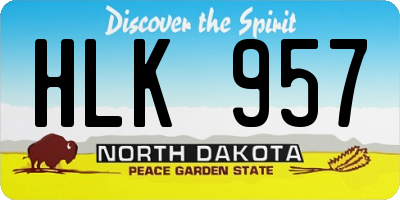 ND license plate HLK957