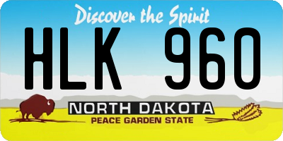ND license plate HLK960