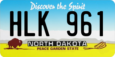 ND license plate HLK961