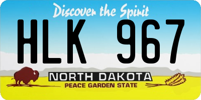 ND license plate HLK967