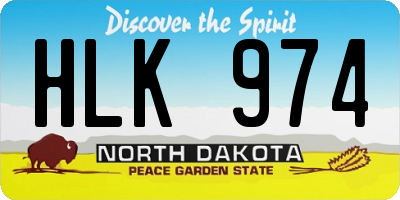 ND license plate HLK974