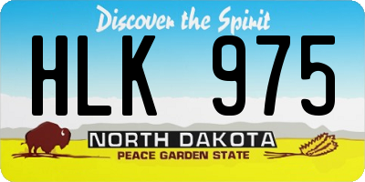 ND license plate HLK975