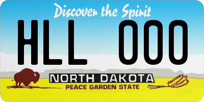 ND license plate HLL000