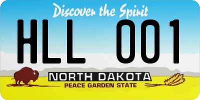 ND license plate HLL001