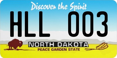 ND license plate HLL003