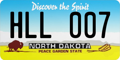 ND license plate HLL007