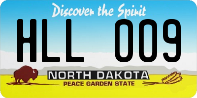 ND license plate HLL009