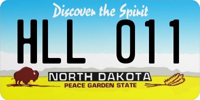 ND license plate HLL011