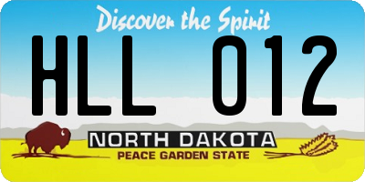 ND license plate HLL012