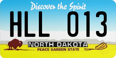 ND license plate HLL013