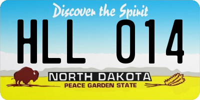 ND license plate HLL014