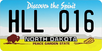 ND license plate HLL016