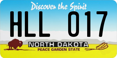 ND license plate HLL017