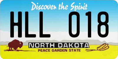 ND license plate HLL018