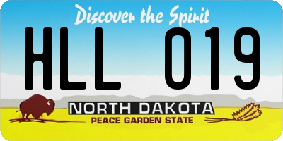 ND license plate HLL019