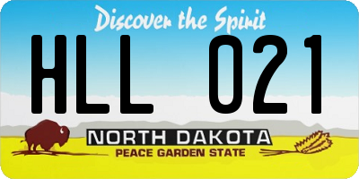 ND license plate HLL021