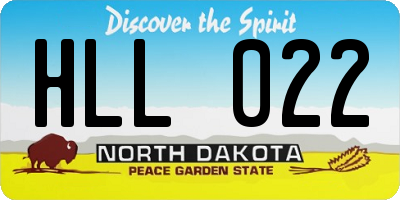 ND license plate HLL022