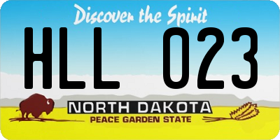 ND license plate HLL023