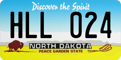 ND license plate HLL024