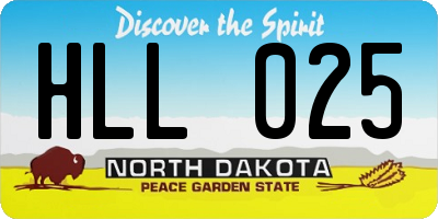 ND license plate HLL025