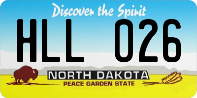ND license plate HLL026