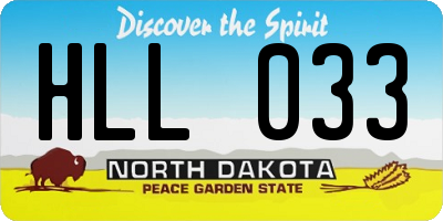 ND license plate HLL033