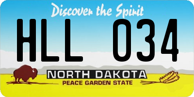 ND license plate HLL034