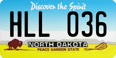 ND license plate HLL036