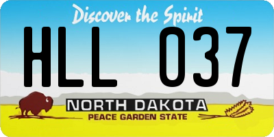 ND license plate HLL037