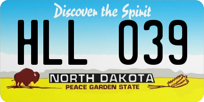 ND license plate HLL039