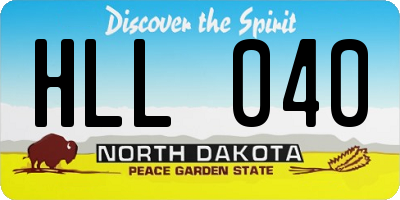 ND license plate HLL040