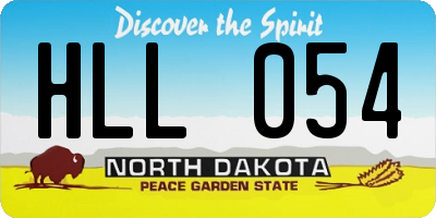 ND license plate HLL054