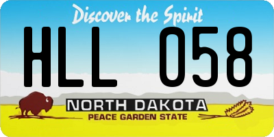 ND license plate HLL058