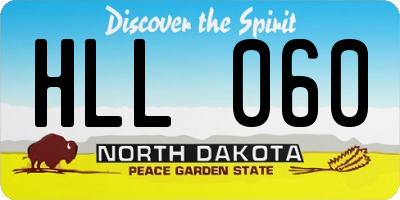 ND license plate HLL060