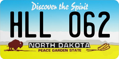 ND license plate HLL062