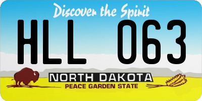 ND license plate HLL063