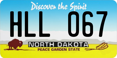 ND license plate HLL067