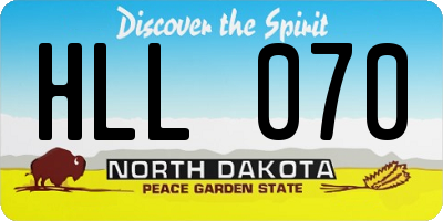 ND license plate HLL070