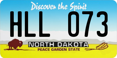 ND license plate HLL073