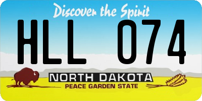 ND license plate HLL074